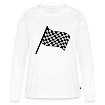 racing_flag - T-shirt manches longues Premium bio Femme - blanc - Devant - Julia (174cm)