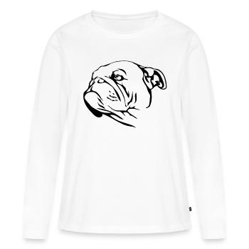 Bulldog - Frauen Premium Bio Langarmshirt - Weiß - Vorne - Julia (174cm)