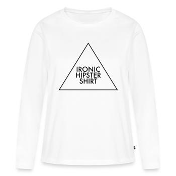Ironic Hipster Shirt - Women's Premium Organic Long Sleeve Shirt - white - Front - Julia (174cm)