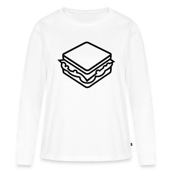 Sandwich - T-shirt manches longues Premium bio Femme - blanc - Devant - Julia (174cm)