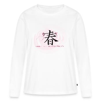 Japanese characters Japan spring manga - Women's Premium Organic Long Sleeve Shirt - white - Front - Julia (174cm)