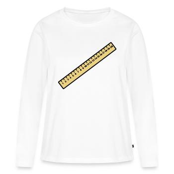 Règle - T-shirt manches longues Premium bio Femme - blanc - Devant - Julia (174cm)