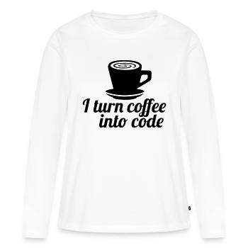 code - Women's Premium Organic Long Sleeve Shirt - white - Front - Julia (174cm)