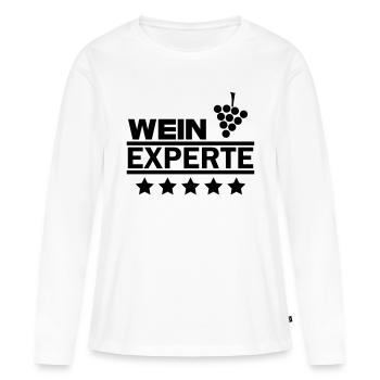 Wein Experte - Frauen Premium Bio Langarmshirt - Weiß - Vorne - Julia (174cm)