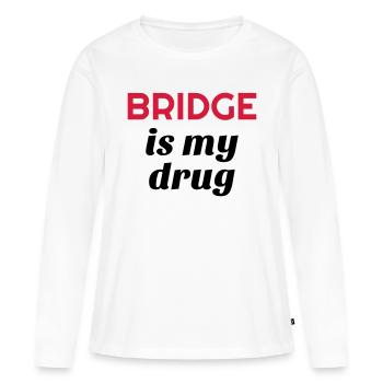 bridge / bridgeur / bridgeuse / cartes - T-shirt manches longues Premium bio Femme - blanc - Devant - Julia (174cm)