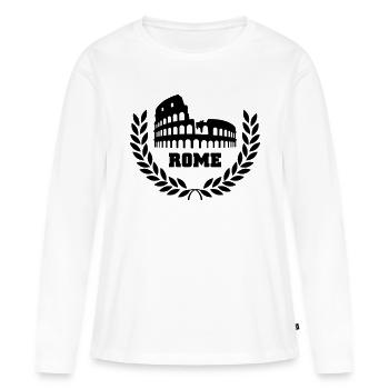 rome - T-shirt manches longues Premium bio Femme - blanc - Devant - Julia (174cm)