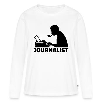 Journalist - Frauen Premium Bio Langarmshirt - Weiß - Vorne - Julia (174cm)
