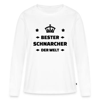 Ronfler / Ronfleur / Ronfleuse / Ronflement - T-shirt manches longues Premium bio Femme - blanc - Devant - Julia (174cm)