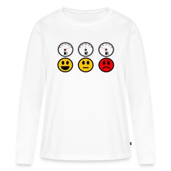 Jauge de carburant pour automobiliste - T-shirt manches longues Premium bio Femme - blanc - Devant - Julia (174cm)
