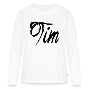 Tim - T-shirt manches longues Premium bio Femme - blanc - Devant - Julia (174cm)