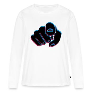 Main effet 3D - T-shirt manches longues Premium bio Femme - blanc - Devant - Julia (174cm)