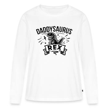 Daddysaurus for dark colors - T-shirt manches longues Premium bio Femme - blanc - Devant - Julia (174cm)