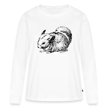 Contour de chinchilla - T-shirt manches longues Premium bio Femme - blanc - Devant - Julia (174cm)