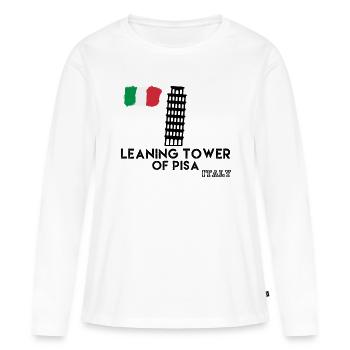 Tour penchée de Pise, tour penchée de Pise Italie - T-shirt manches longues Premium bio Femme - blanc - Devant - Julia (174cm)