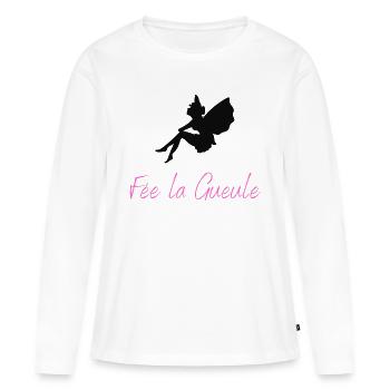 Fée la Gueule - T-shirt manches longues Premium bio Femme - blanc - Devant - Julia (174cm)