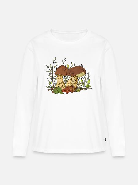 Pilze - Frauen Premium Bio Langarmshirt - Weiß