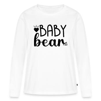 Ours de chéri - T-shirt manches longues Premium bio Femme - blanc - Devant - Julia (174cm)