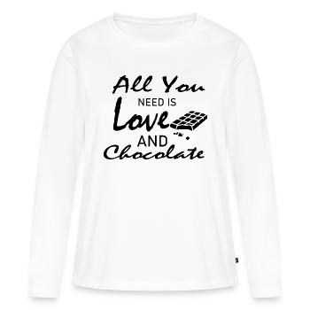 chocolat chocolat - T-shirt manches longues Premium bio Femme - blanc - Devant - Julia (174cm)