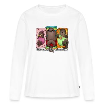 Tazz Talks | Too Cool For Summer - Women's Premium Organic Long Sleeve Shirt - white - Front - Julia (174cm)