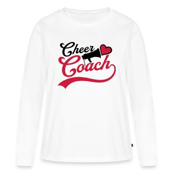 Mégaphone Heart Cheer Coach - T-shirt manches longues Premium bio Femme - blanc - Devant - Julia (174cm)