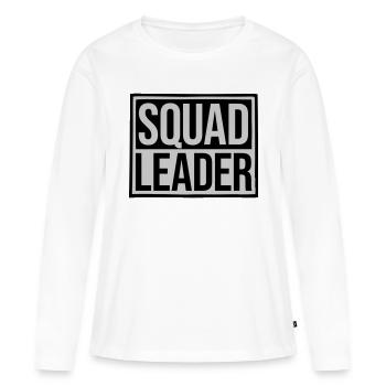 Conception du leader de l’escouade Shield - T-shirt manches longues Premium bio Femme - blanc - Devant - Julia (174cm)