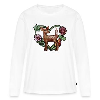 Art fauve mignon - T-shirt manches longues Premium bio Femme - blanc - Devant - Julia (174cm)