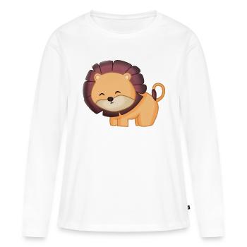 Niedlicher Löwe - Frauen Premium Bio Langarmshirt - Weiß - Vorne - Julia (174cm)
