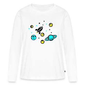 Univers - T-shirt manches longues Premium bio Femme - blanc - Devant - Julia (174cm)