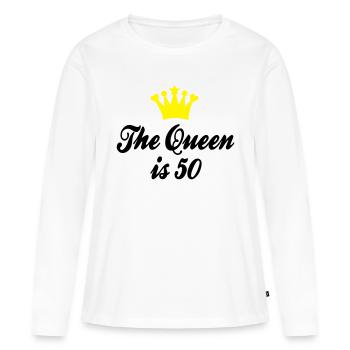 50th birthday - Women's Premium Organic Long Sleeve Shirt - white - Front - Julia (174cm)