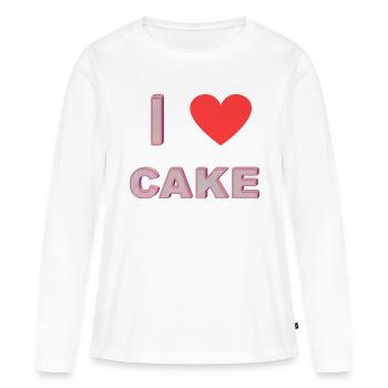 I love Cake - Women's Premium Organic Long Sleeve Shirt - white - Front - Julia (174cm)
