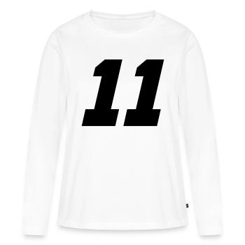 11 - T-shirt manches longues Premium bio Femme - blanc - Devant - Julia (174cm)