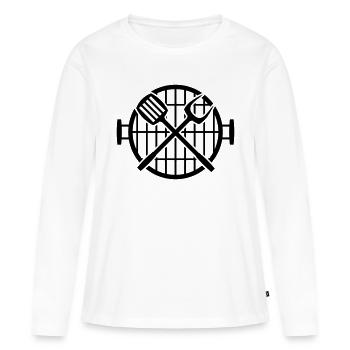 grill - Frauen Premium Bio Langarmshirt - Weiß - Vorne - Julia (174cm)