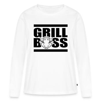 grill - Frauen Premium Bio Langarmshirt - Weiß - Vorne - Julia (174cm)
