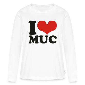 Munich - T-shirt manches longues Premium bio Femme - blanc - Devant - Julia (174cm)