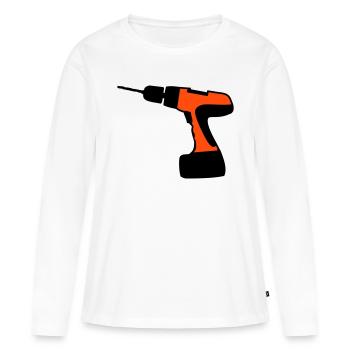 outils - T-shirt manches longues Premium bio Femme - blanc - Devant - Julia (174cm)