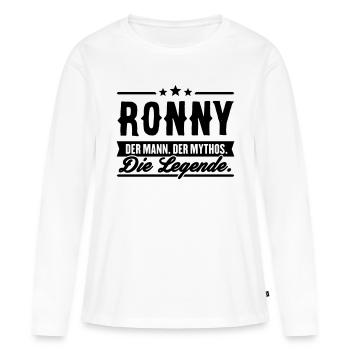 Man Myth Legend Ronny - T-shirt manches longues Premium bio Femme - blanc - Devant - Julia (174cm)
