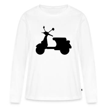 Motorroller - Frauen Premium Bio Langarmshirt - Weiß - Vorne - Julia (174cm)