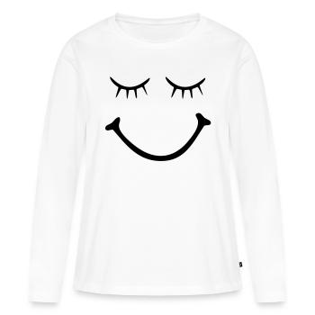 smiley - smile - T-shirt manches longues Premium bio Femme - blanc - Devant - Julia (174cm)