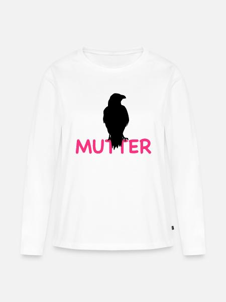 Rabenmutter - Frauen Premium Bio Langarmshirt - Weiß