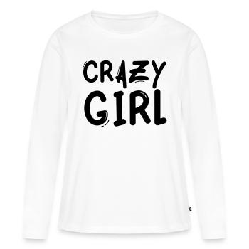 crazy girl - Frauen Premium Bio Langarmshirt - Weiß - Vorne - Julia (174cm)