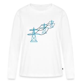 modèle de rangée beaucoup piste mât électrique puissance poteau ele - T-shirt manches longues Premium bio Femme - blanc - Devant - Julia (174cm)