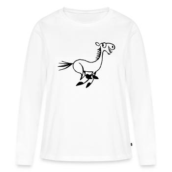 crazy horse - Women's Premium Organic Long Sleeve Shirt - white - Front - Julia (174cm)
