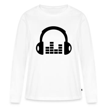 Casque - T-shirt manches longues Premium bio Femme - blanc - Devant - Julia (174cm)