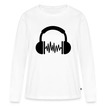 Casque - T-shirt manches longues Premium bio Femme - blanc - Devant - Julia (174cm)