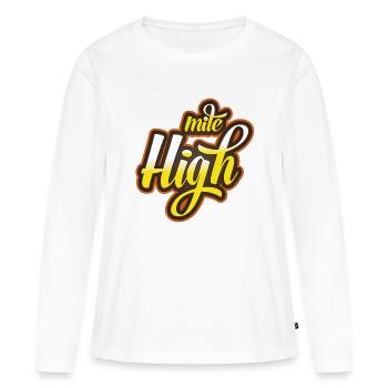 Kanabis mile high - Frauen Premium Bio Langarmshirt - Weiß - Vorne - Julia (174cm)