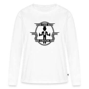 Le marié (1C) - T-shirt manches longues Premium bio Femme - blanc - Devant - Julia (174cm)