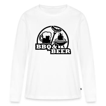 BBQ Beer - T-shirt manches longues Premium bio Femme - blanc - Devant - Julia (174cm)