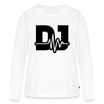 DJ - T-shirt manches longues Premium bio Femme - blanc - Devant - Julia (174cm)