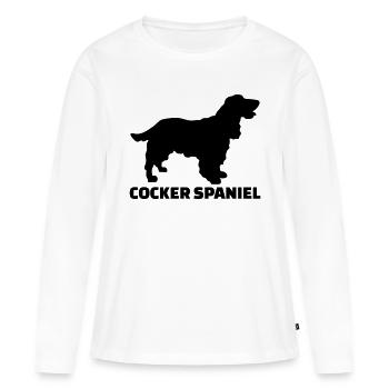 Cocker Spaniel - Frauen Premium Bio Langarmshirt - Weiß - Vorne - Julia (174cm)