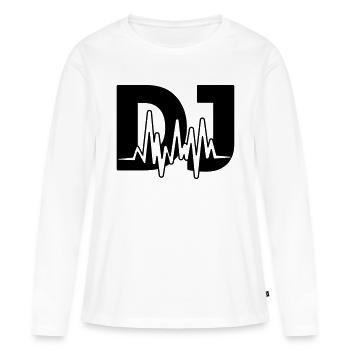 dj - T-shirt manches longues Premium bio Femme - blanc - Devant - Julia (174cm)